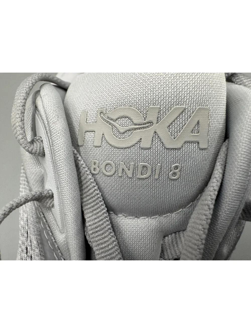 Women’s HOKA Bondi 8 Sneakers, Lunar Rock/Nimbus Cloud, Size 9.5B